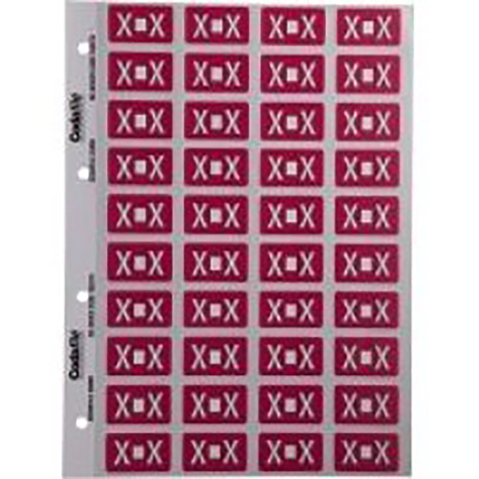 Codafile Lateral File Labels Alpha Letter X 25mm Pack 1 Sheet