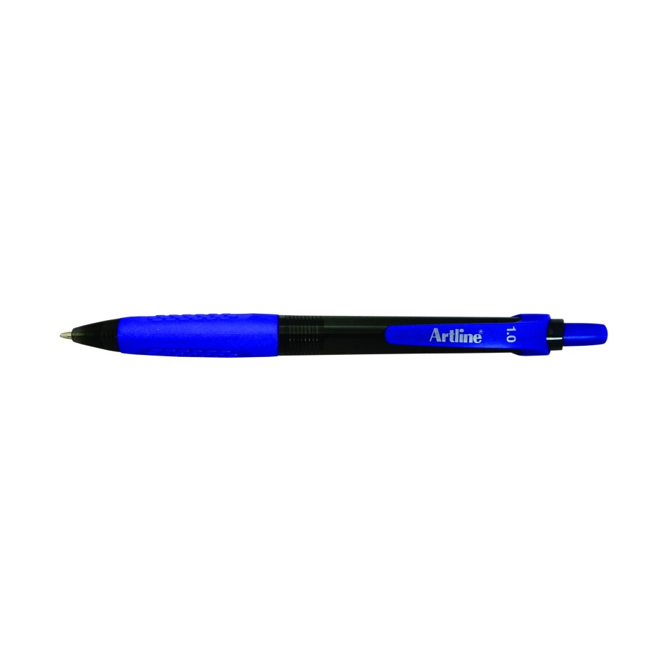 Artline Ikonic Grip Ballpoint Pen Retractable 1.0mm Blue Box 50