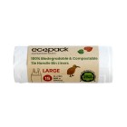 EcoPack ED-2036 36L 60(W)x71cm(L) Compostable Tie Handle Bin Liner White 15 Liners/ Roll Carton 20 image