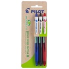 Pilot Begreen Rexgrip Ballpoint Pen Retractable 1.0mm Assorted Colours Pack 3 image
