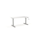 Agile High Rise Manual Adjustable Desk 1800Wx800Dmm White Top / Silver Frame image