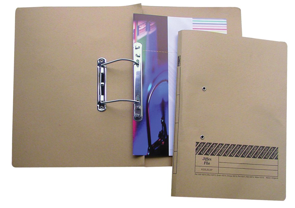 Jiffex File Spiral Spring Foolscap With Clip Buff