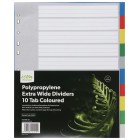 Icon Dividers Polyprop Extra Wide 10 Tab Coloured A4 White with Assorted Tabs image