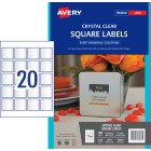 Avery Crystal Clear Square Labels for Laser Printers, 45 x 45 mm, 200 Labels (980032 / L7095) image