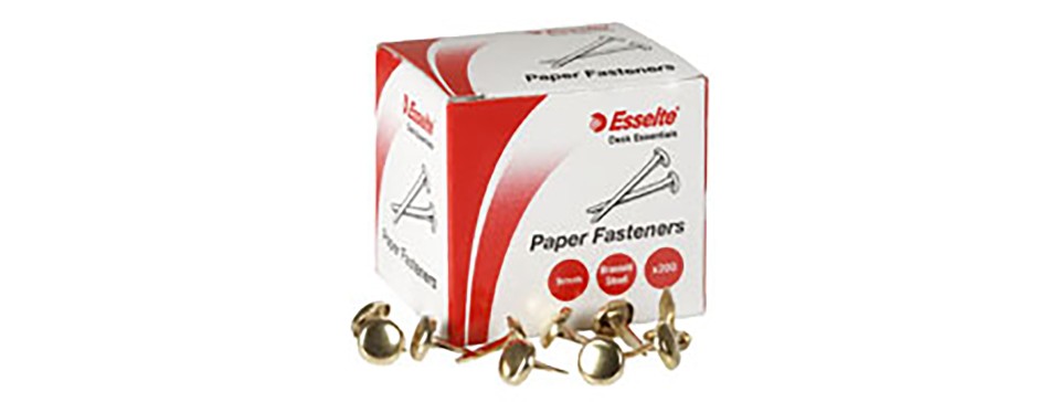 Esselte 48553 Paper Fastener Brass 9mm Box 200