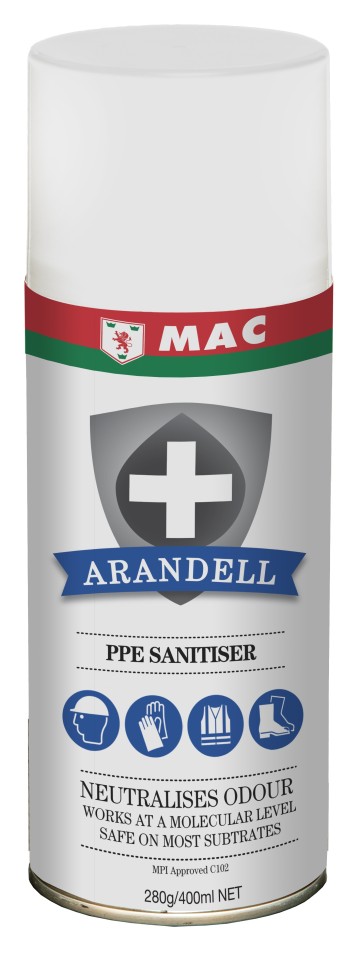 Mac Arandell Premium PPE Sanitiser Spray Fresh 400ml ARANPPES5A Carton of 12