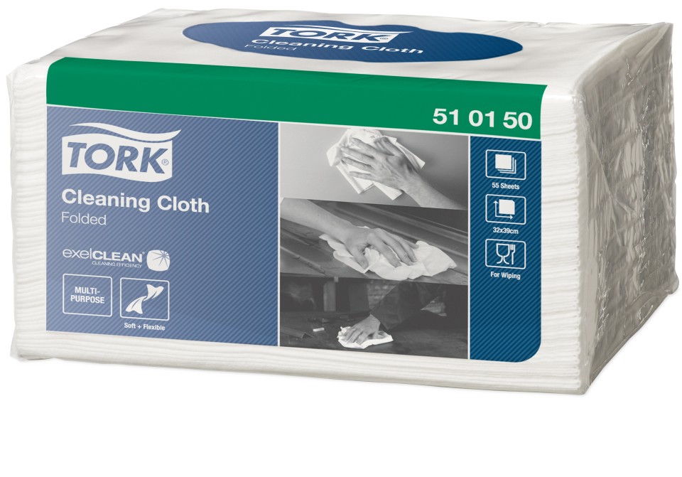 Tork Premium Multi Purpose Folded Cleaning Cloth 510150 55 Sheets Per Pack Box of 8