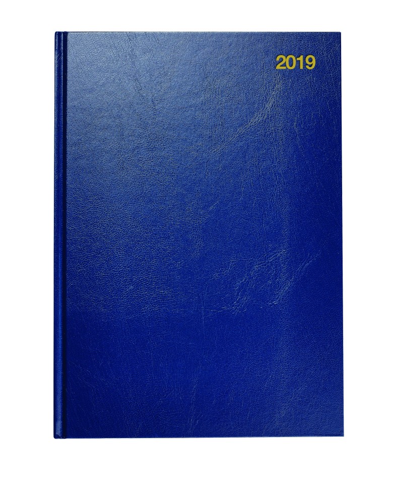 A4 Day To A Page Diary Navy 2019