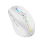 Promate Ergonomic Wireless Optical Mouse Rechargable With Led Rainbow Lights White image