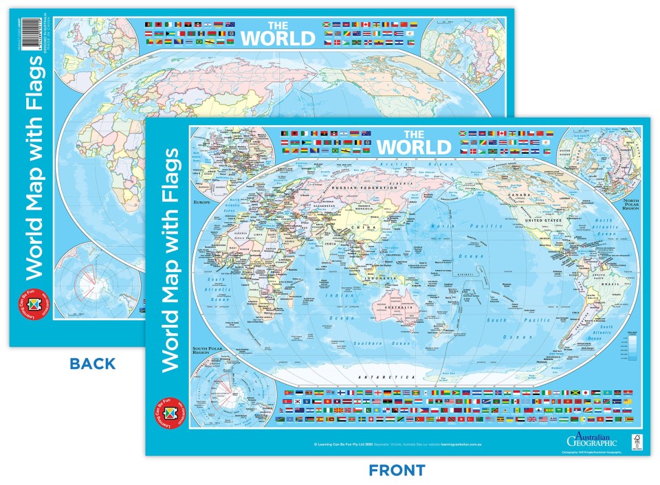 LCBF World Map with Flags Poster