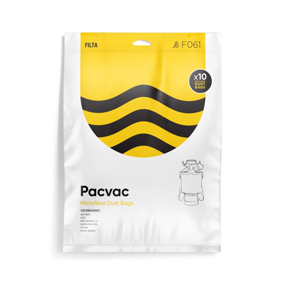 Pacvac Microfibre Vacuum Bag Pack of 10 61021