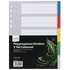 Icon Dividers Polyprop 5 Tab A4 White with Assorted Tabs image