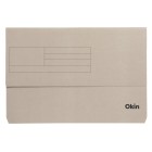 Okin Document Wallet Cardboard Foolscap Grey Pack 10 image