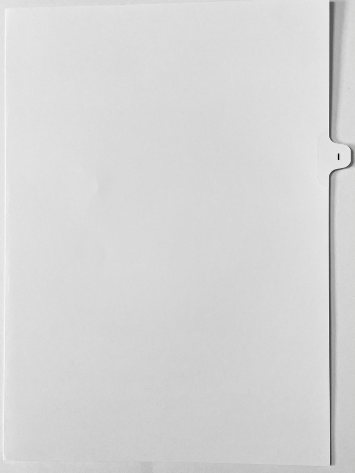A4 Tab Dividers Printed Tab "I" White 100 Sets