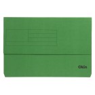Okin Document Wallet Cardboard Foolscap Green Pack 10 image