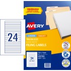 Avery White Filing Labels for Laser Inkjet Printers 134 x 11 mm 600 Labels (959058 / L7170) image