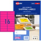 Avery Fluoro Pink High Labels for Laser Printers - 99.1 x 34 mm - 400 Labels (L7162FP) image