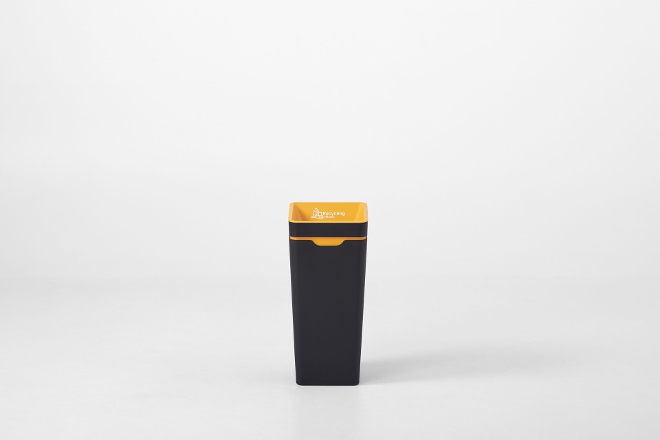 Method Open Lid Recycling Bin Yellow Mixed Recycling 60L 350(w)x350(d)x755(h)mm