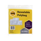 Marbig Resealable Polybag 155 x 230mm Ziplock Closure 40 Microns Pack 50