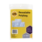 Marbig Resealable Polybag 155 x 180mm Ziplock Closure 45 Microns Pack 50