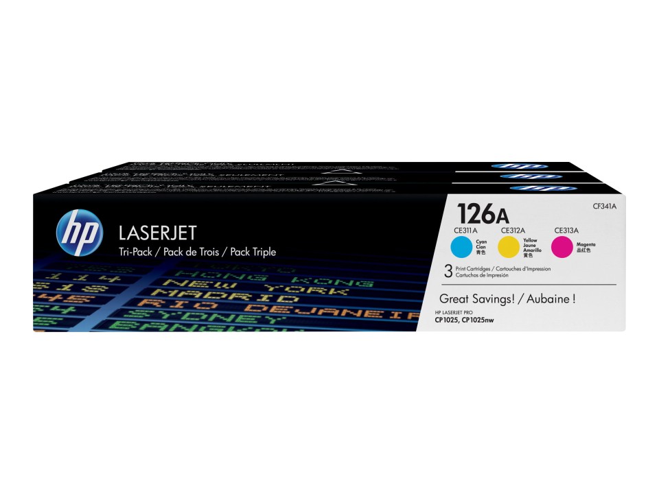 HP LaserJet Toner Cartridges 126A 3 Colour