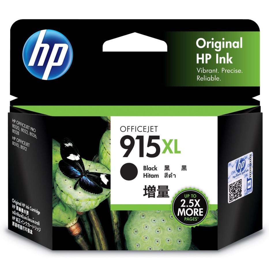 HP 915XL Ink Cartridge Black Inkjet High Yield
