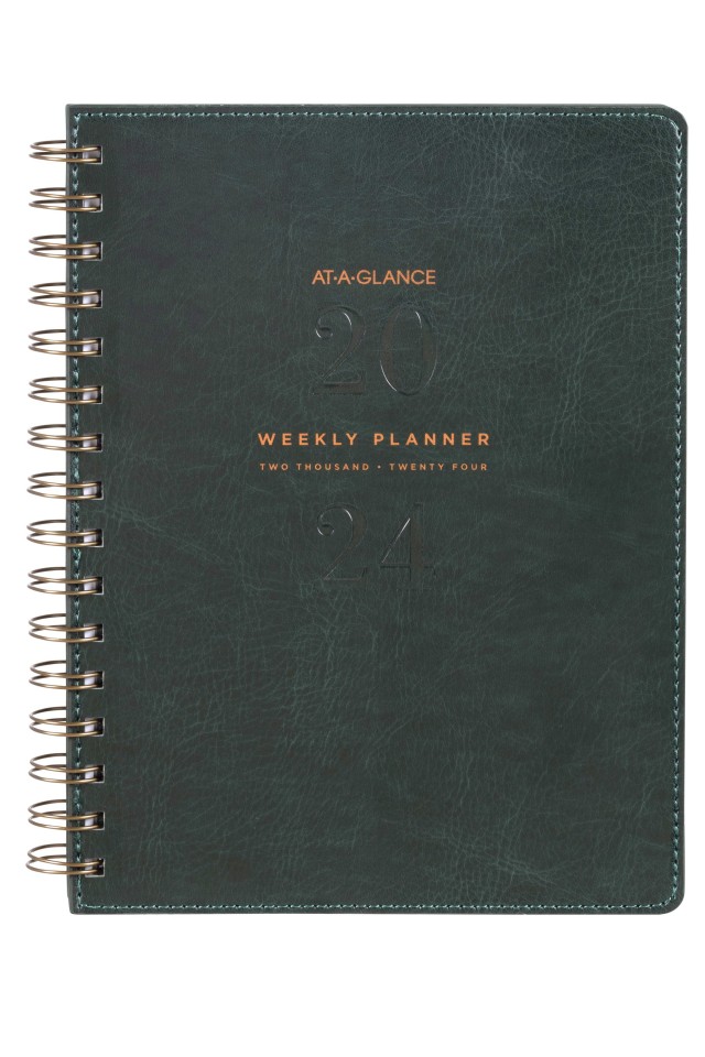 At-A-Glance Signature Collection 2024 Weekly Planner A5 Green