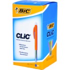 BIC Clic Ballpoint Pen Retractable Assorted Colour Barrels Medium 1.0mm Blue Box 50 image