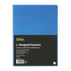 Okin L Shaped Pockets Heavy Duty A4 Blue Pack 12 image