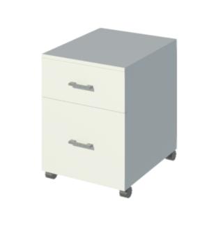 Zealand Mirage Mobile 1 File + 1 Drawer Locking 465(w)x500(d)x600(h)mm 18mm Melamine Panel White