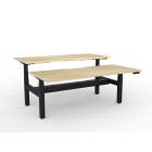 Knight Velocity Desk Double Sided Electric 3 Column Scallop Top Black Frame image