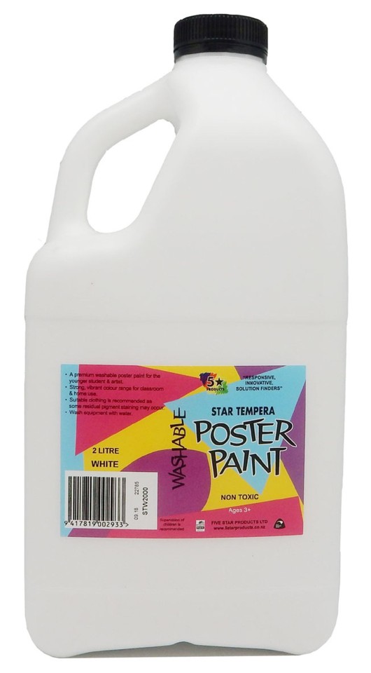 5 Star Tempera Poster Paint 2 L White