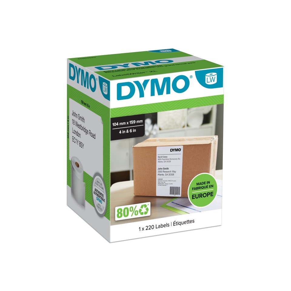 Dymo LabelWriter Shipping Labels 104x159mm Roll 220