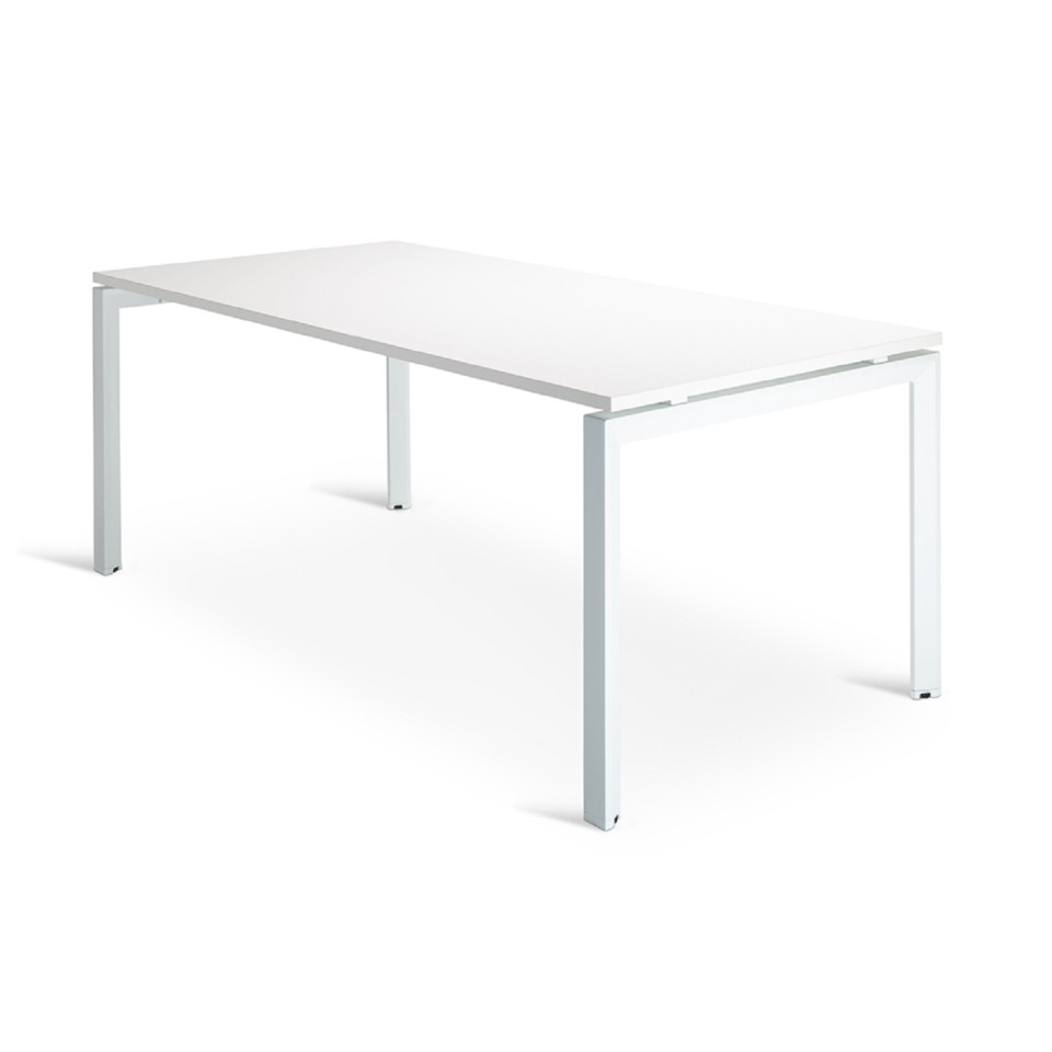 Novah Meeting Table - White Frame / White Top 1600x800