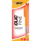 BIC Clic Ballpoint Pen Retractable Fine 0.8mm Red Box 10