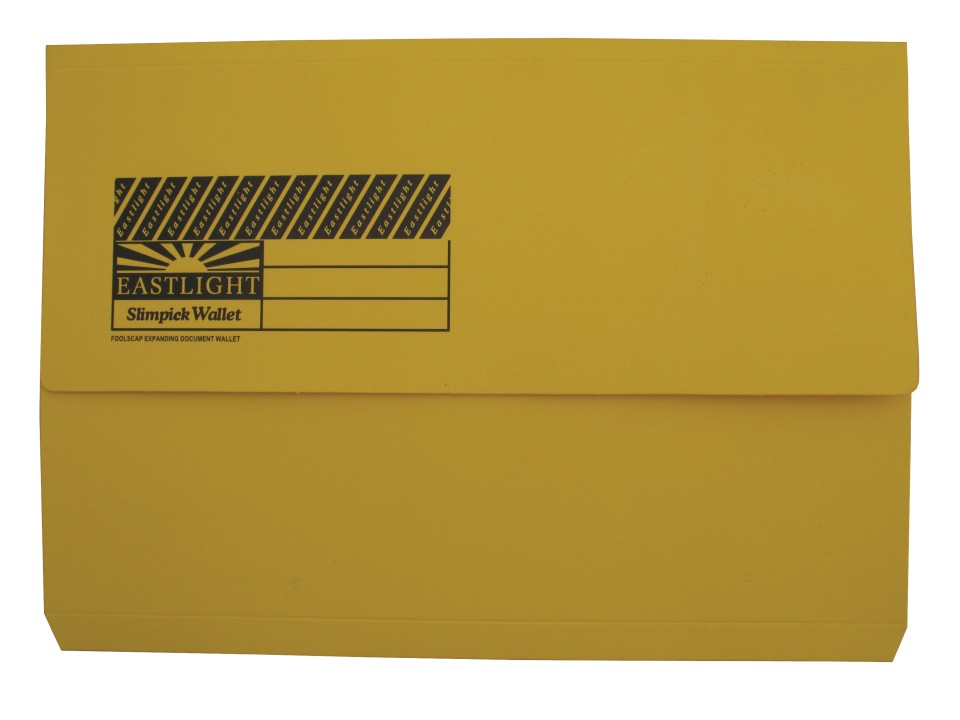 Card Document Wallet FS Yellow Pack 10 