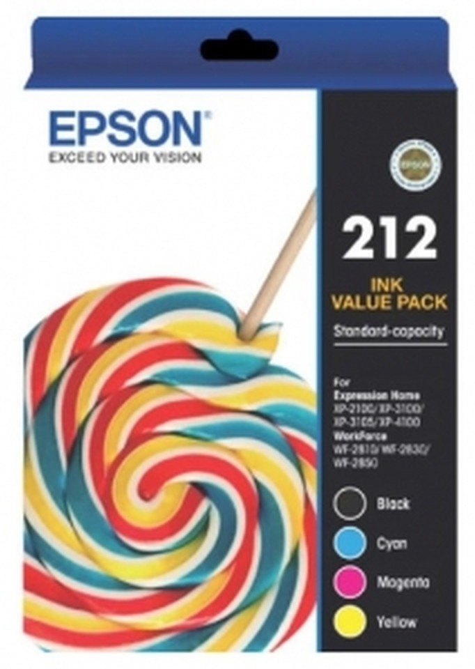 Epson 212 Ink Cartridge Value Pack - Black Cyan Magenta Yellow