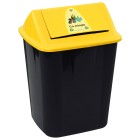Italplast Co-mingle Waste Separation Bin 32L Black Bin Yellow Lid image