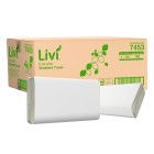 Livi Basics Widefold Hand Towel 1 Ply White 180 Sheets per Pack 7453 Carton of 20 image