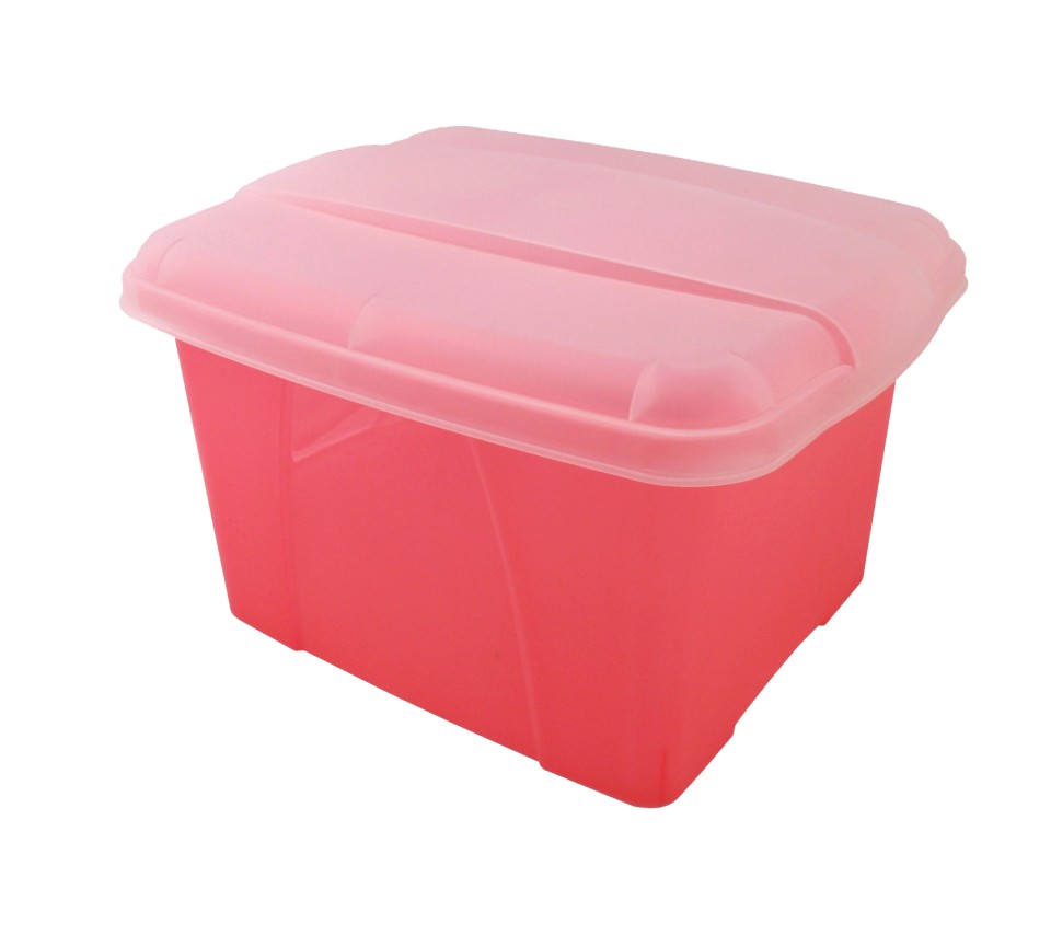 Marbig Office-In-A-Box Pink With Clear Lid