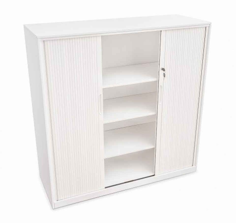 Proceed Tambour 3 Adjustable Shelves 900Wx1200Hmm White