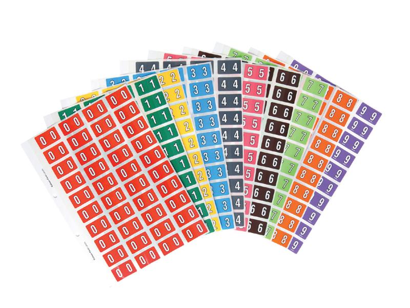Colour Find Numeric Labels Numbers 0-9 25mm Set