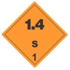 Dangerous Goods Labels Explosive 1.4 99x98mm Orange Black Roll 500 image