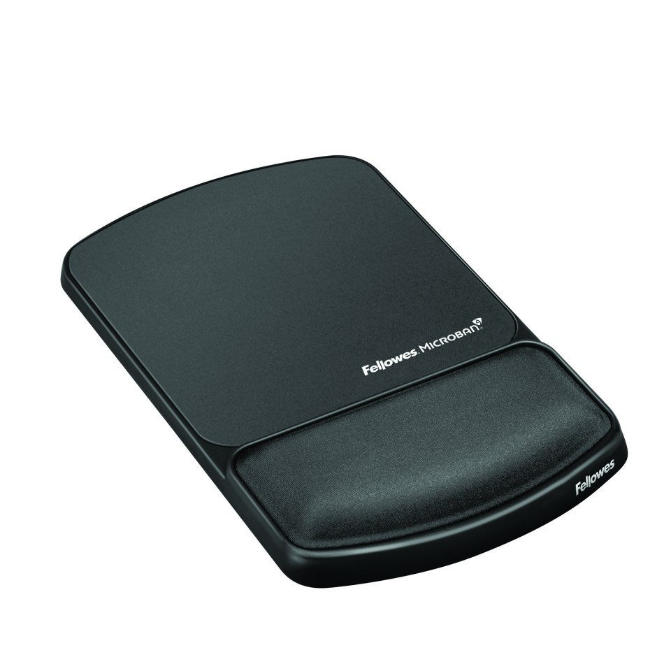 Fellowes Mouse Pad with Wrist Rest Microban Protection Graphite