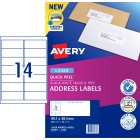 Avery Address Labels Sure Feed Laser Printer 952003/L7163 99.1x38.1mm 14 Per Sheet Pack 280 Labels image