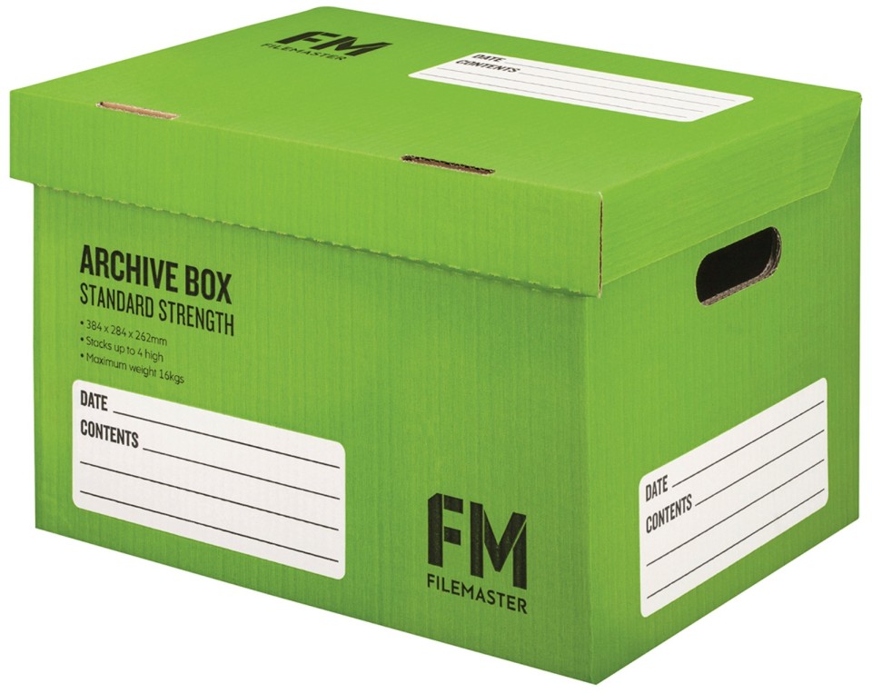 FM Box Archive Green Standard Strength 384x284x262mm Inside Measure