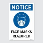 Face Masks Required Pvc Sign - 300mm X 450mm image