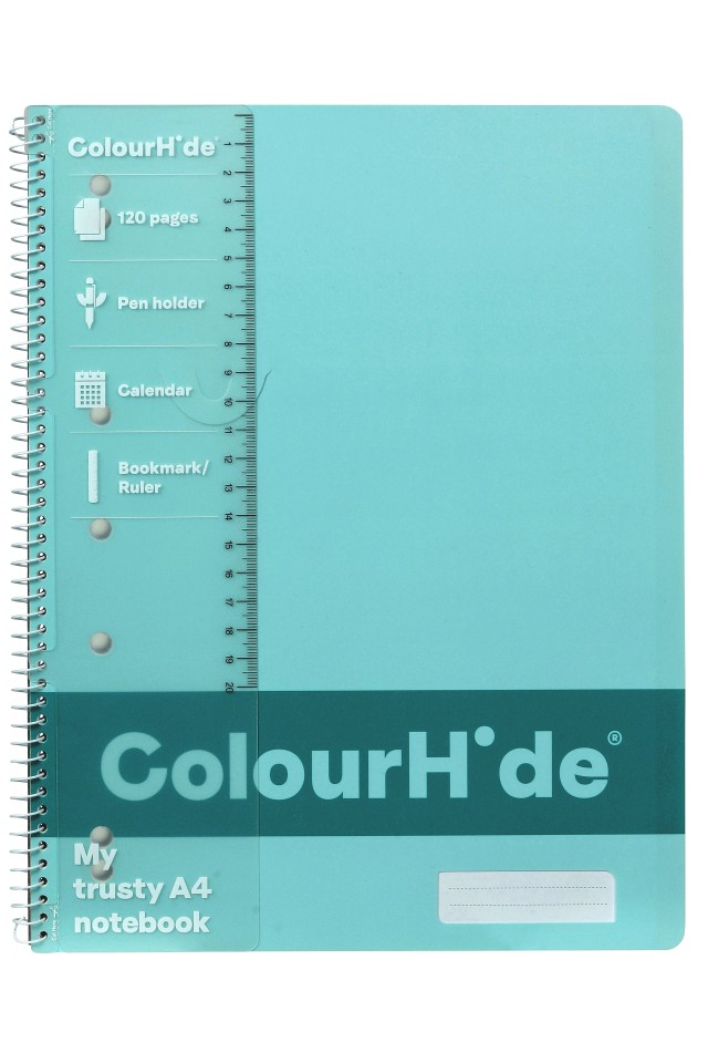 Colourhide Lecture Book A4 140 Page Aqua