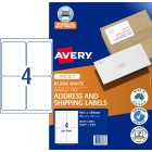 Avery Shipping Labels Inkjet Printers 99.1x139mm 200 Labels 936087 image