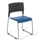 Eden Slim Black Stacking Chair With Vinyl Upholstered Seat image